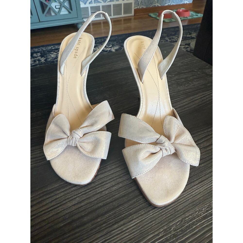 Kate Spade New York Shimmer Gold Slingback Heels Sz. 8